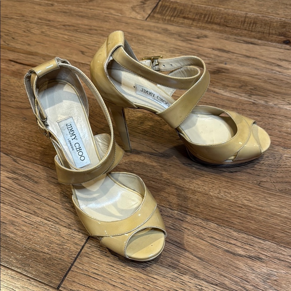 Jimmy Choo Tan Heels Elegant Design